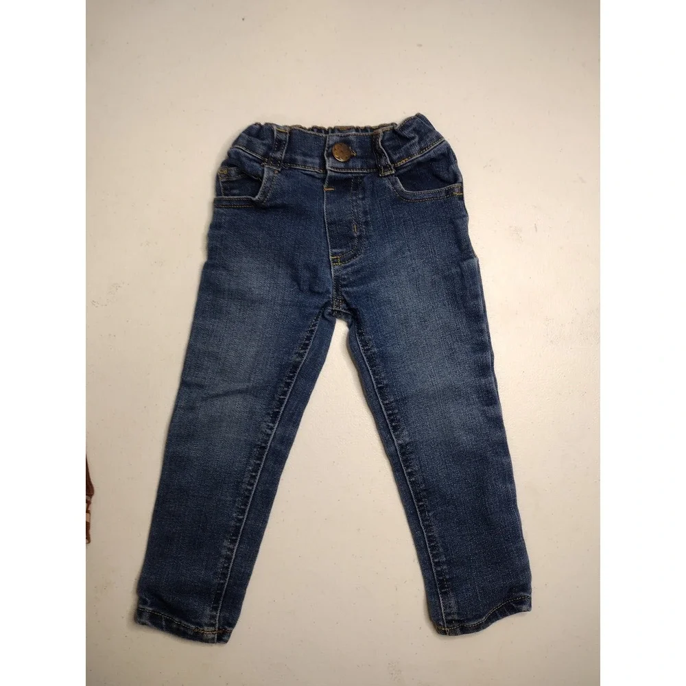 Garanimals Easy-Peasy Toddler Girls 2T Brown‎ Floral Peplum Top & Blue Jeans Set
